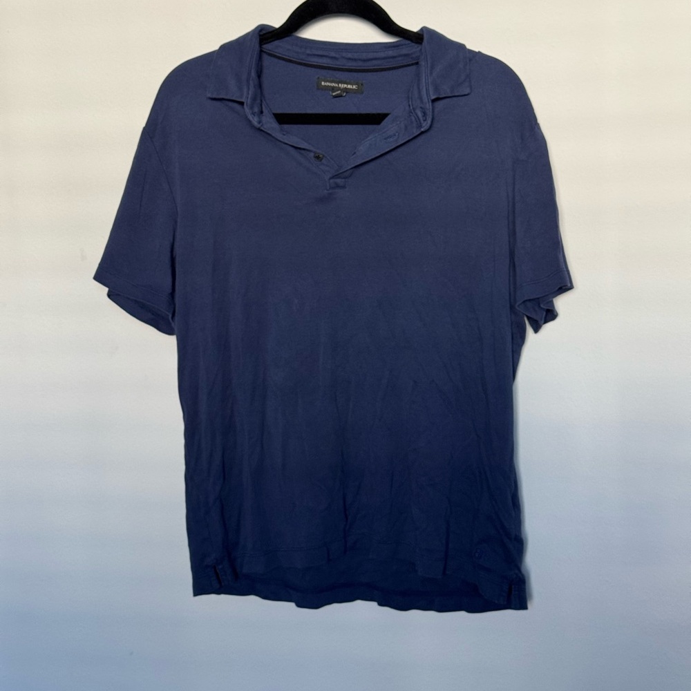 Banana Republic Blue Polo Shirt Classic Cotton